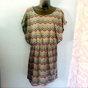 Lster Multicolored Chevron Print Mini Dress Size Large